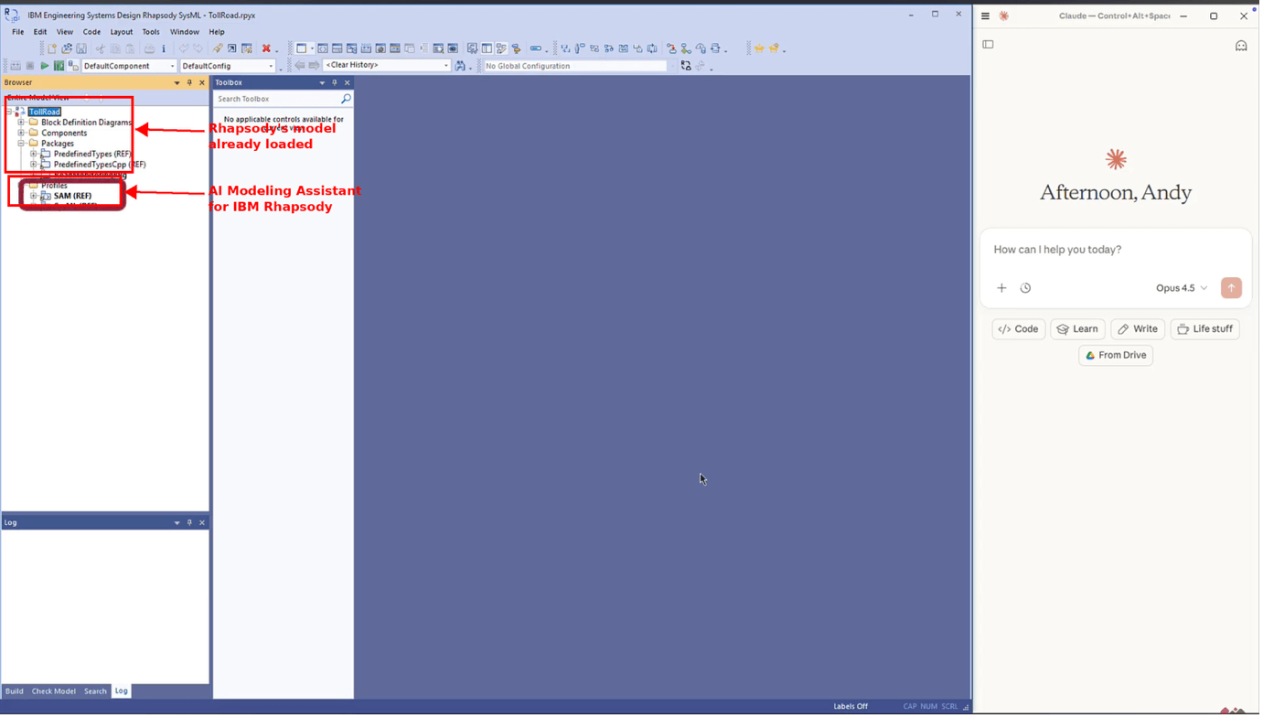 Setting up AI Modeling Assistant in IBM Rhapsody with Claude.