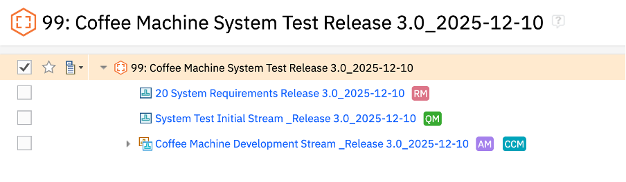 Demonstrate an exact baseline identifier in IBM DOORS Next