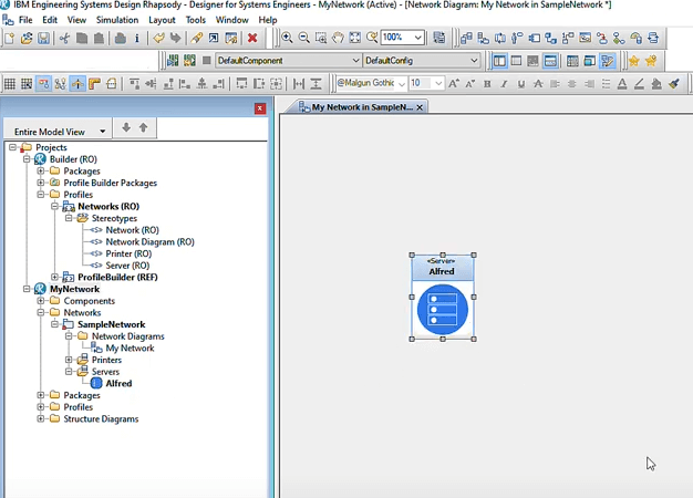 Custom diagram with a new model element on it using the graphic