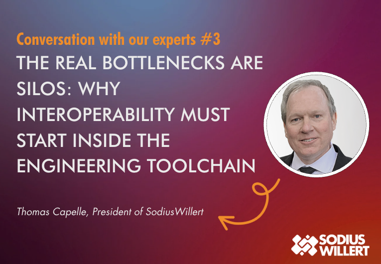 An illustration for our series of articles "Conversation with our experts" episode 3 with Tom Capelle, president of SodiusWillert.