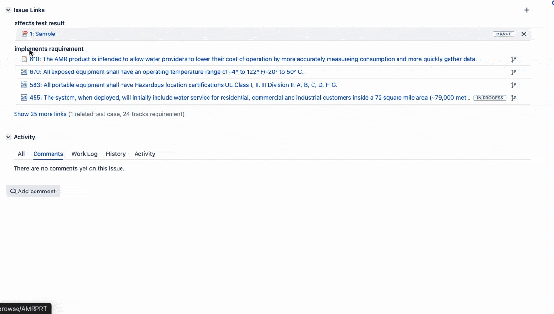 The video shows how links are loaded when using SodiusWillert OSLC Connect for Jira