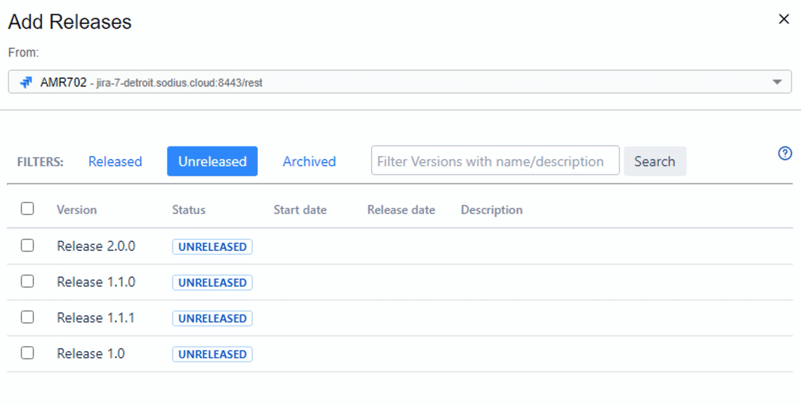 Deliverable Selection_OSLC Connect for Jira 2.6.0_SodiusWillert