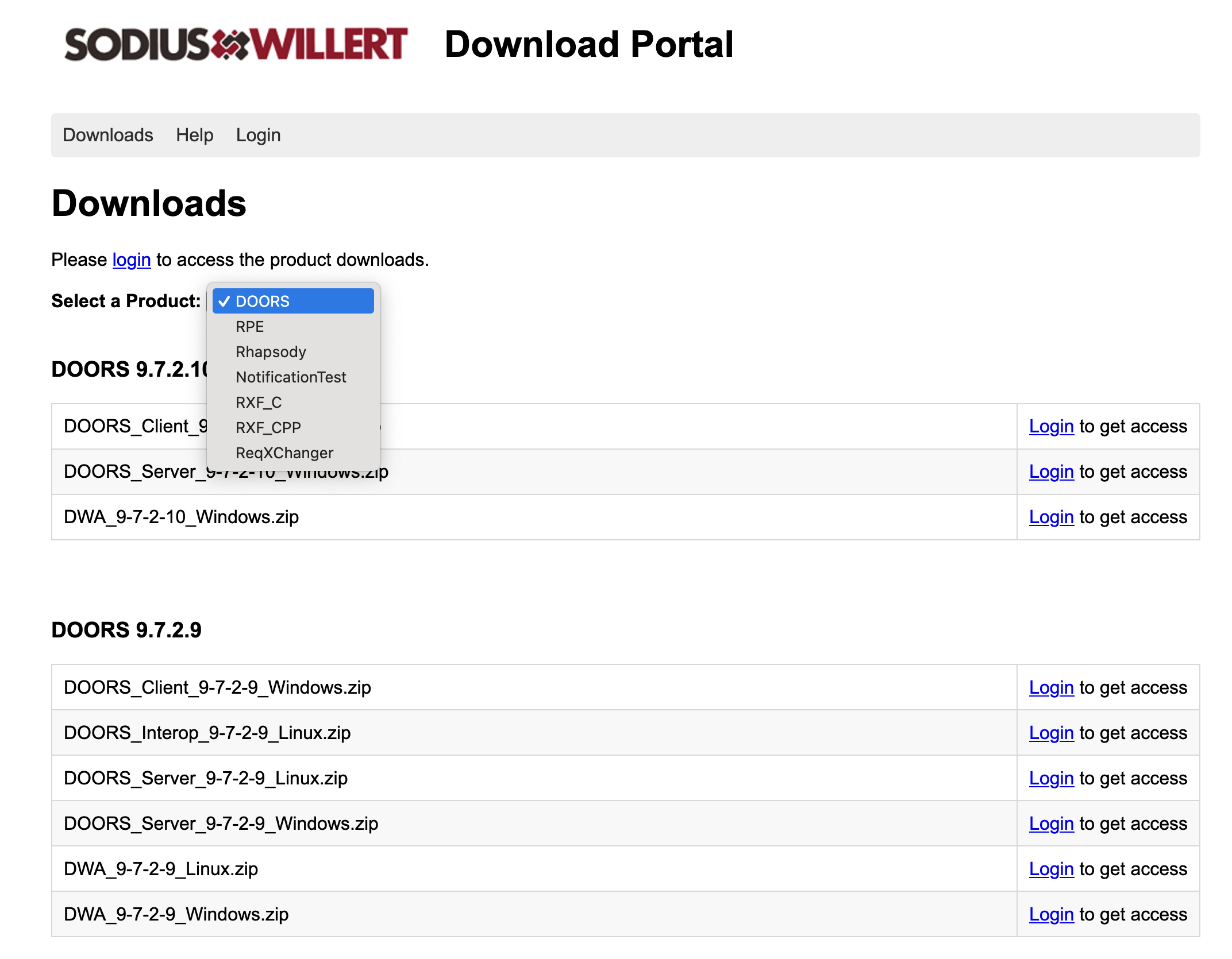 SodiusWillert Download-Portal