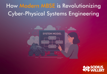 A blog illustration for an article about how modern MBSE is revolutionizing cyber-physical systems engineering
