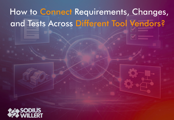 An illustration for a blog about how to connect requirements, tests, and changes across different tool vendors.