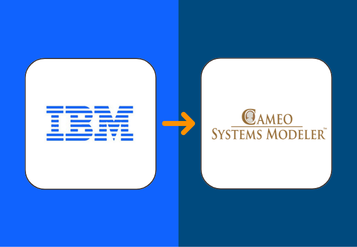 An illustration for an article about how to convert IBM Rhapsody models into Cameo Systems Modeler