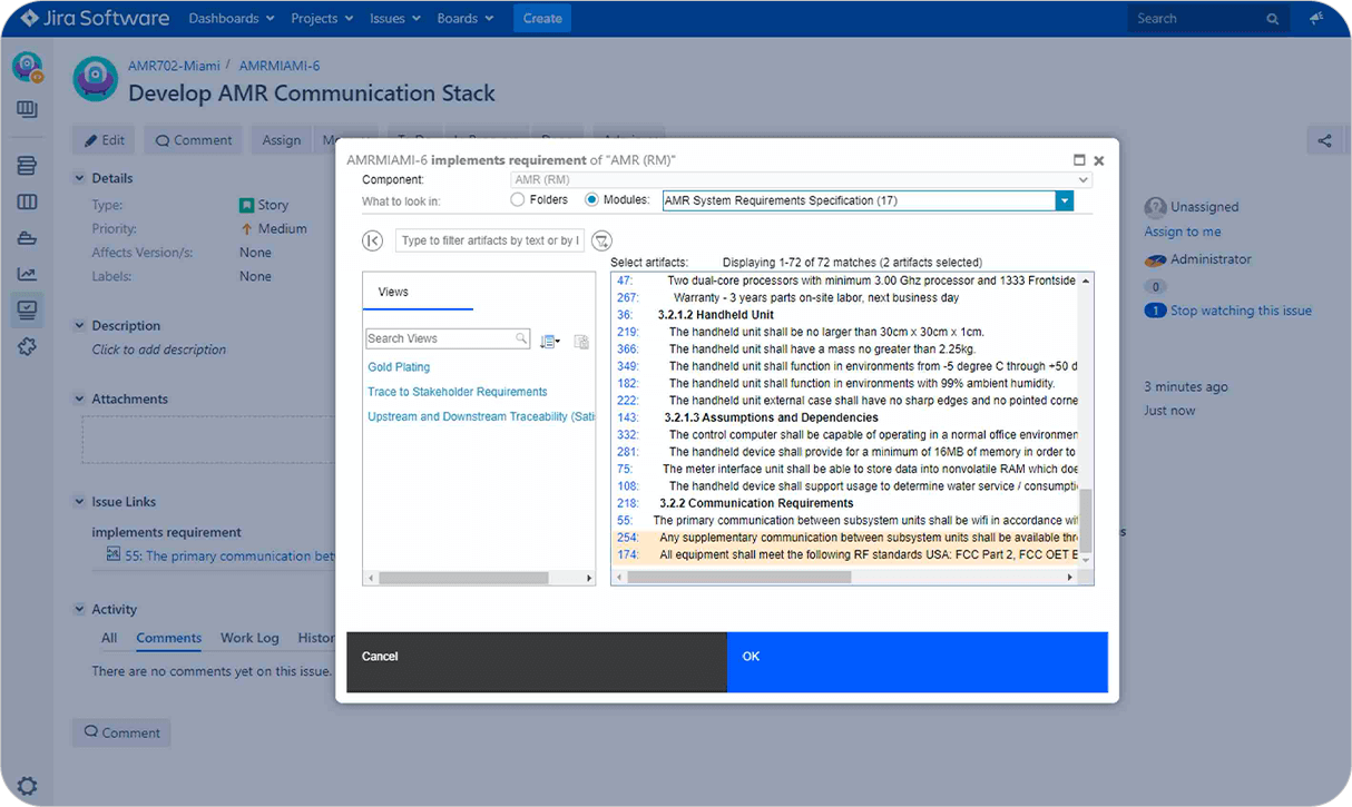 Manage DOORS Next requirements in Jira_Jira DOORS Next interation_OSLC Connect for Jira_SodiusWillert_1