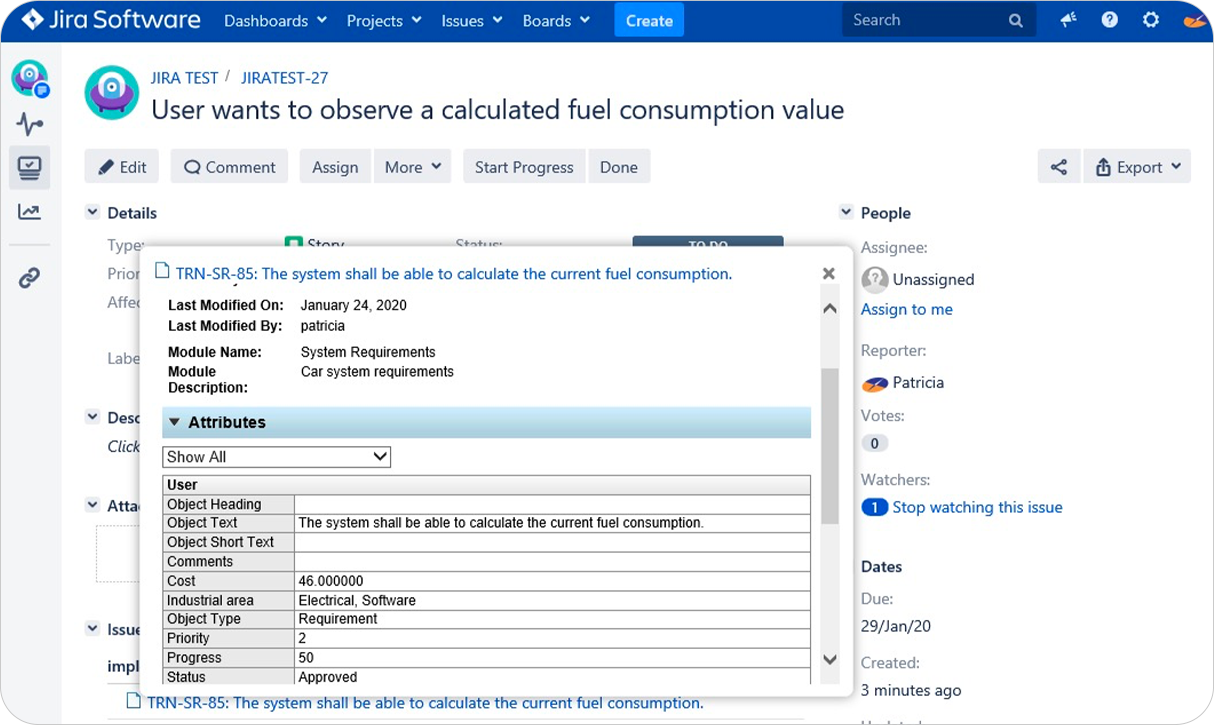 Access DOORS Requirements from Jira_OSLC Connect for Jira_SodiusWillert_2
