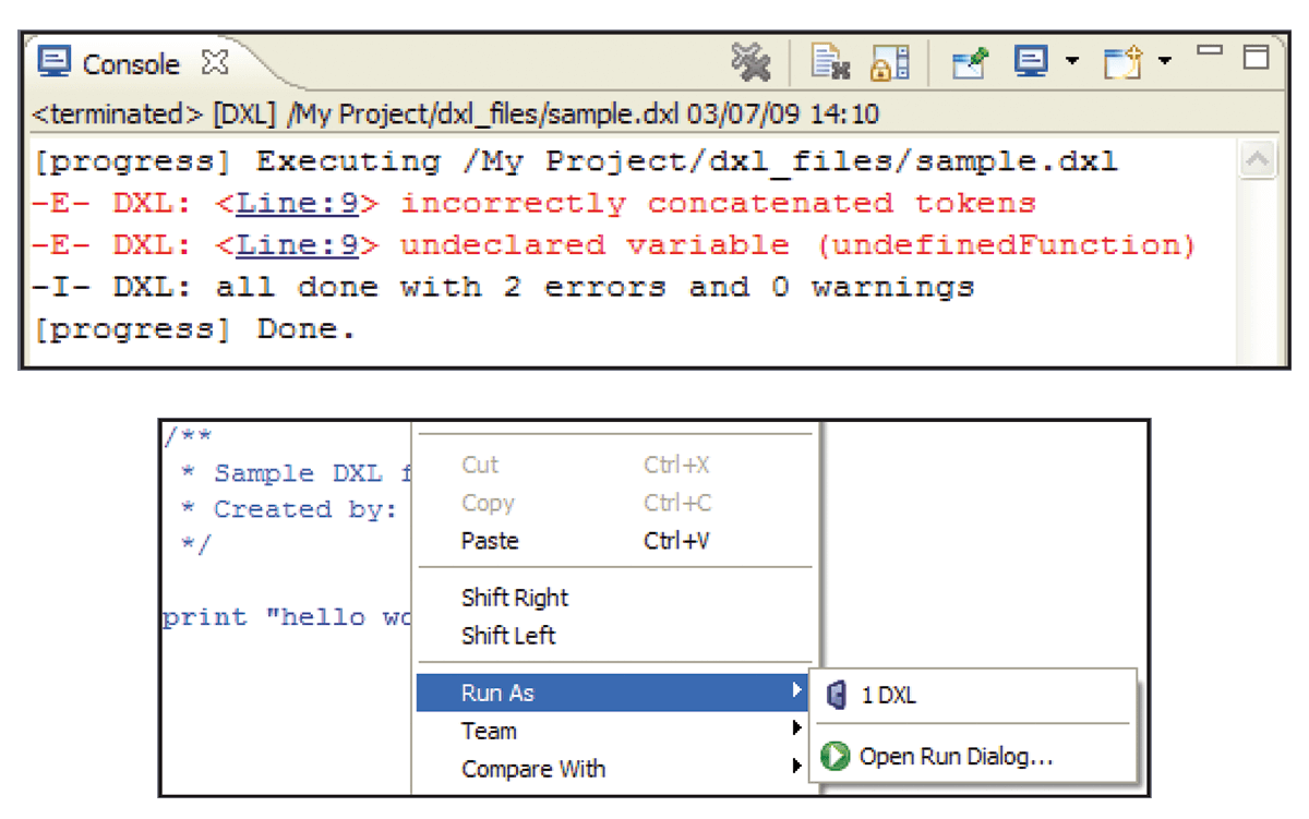 Execution Features_DXL Editor